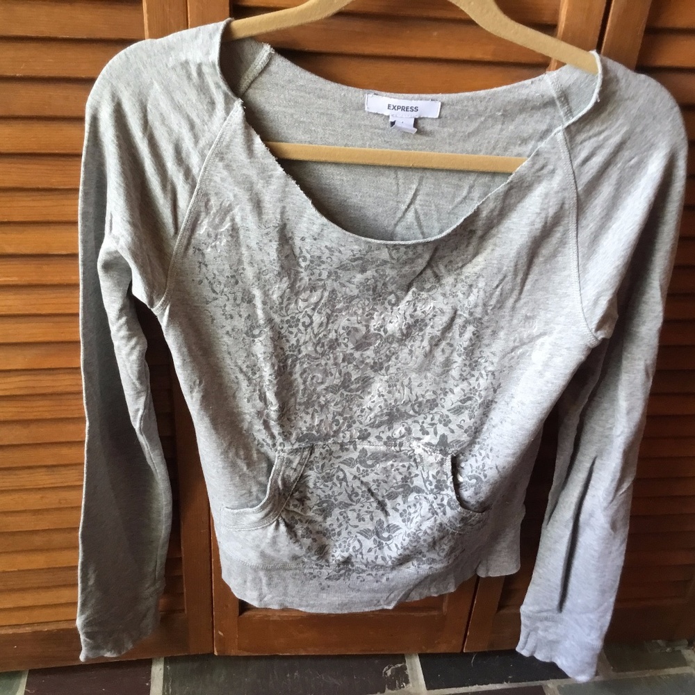 EXPRESS LONG SLEEVE SHIRT with KANGAROO POCKET  M